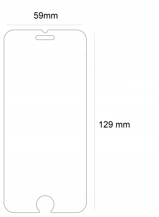 wymiary szkła iphone 7/8/se 2020/se 2022