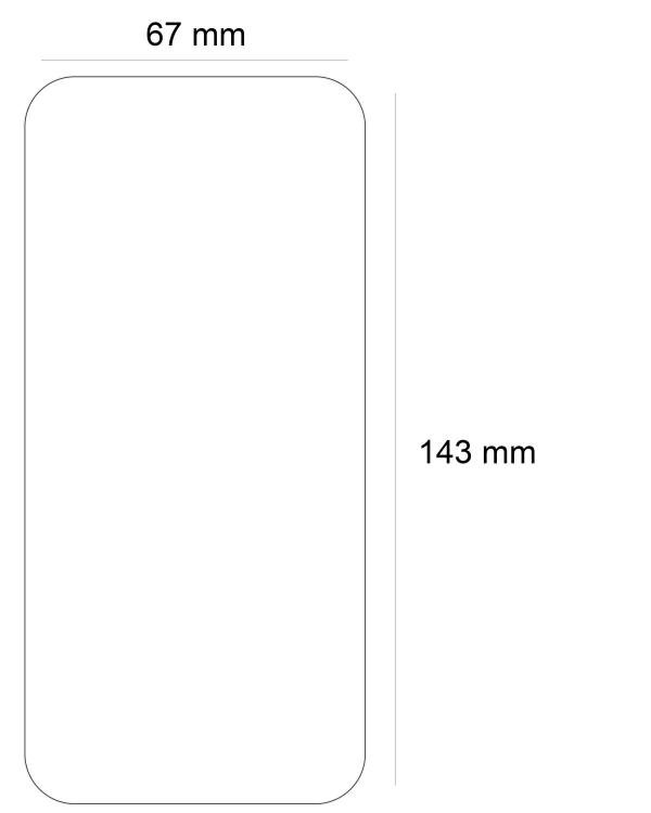 wymiary szkła iphone 15